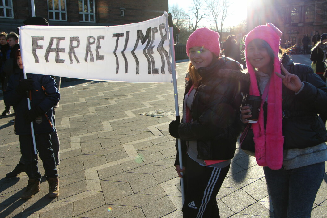 Danske Skoleelever deltog ikke i elevdemonstrationen i København i tirsdags.