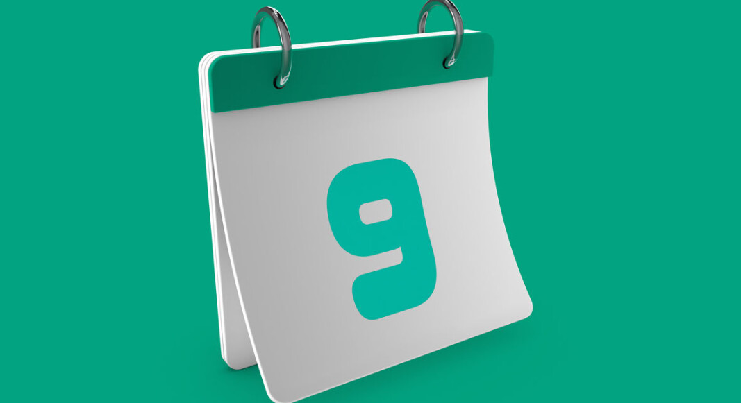 Stylish 3D Calendar day nine 9. 3D illustration, 3D rendering. Stylish 3D Calendar day nine 9. 3D illustration, 3D rendering.