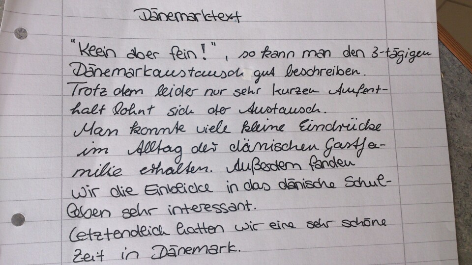 Konkret eksempel på elevudveksling med tysk skole