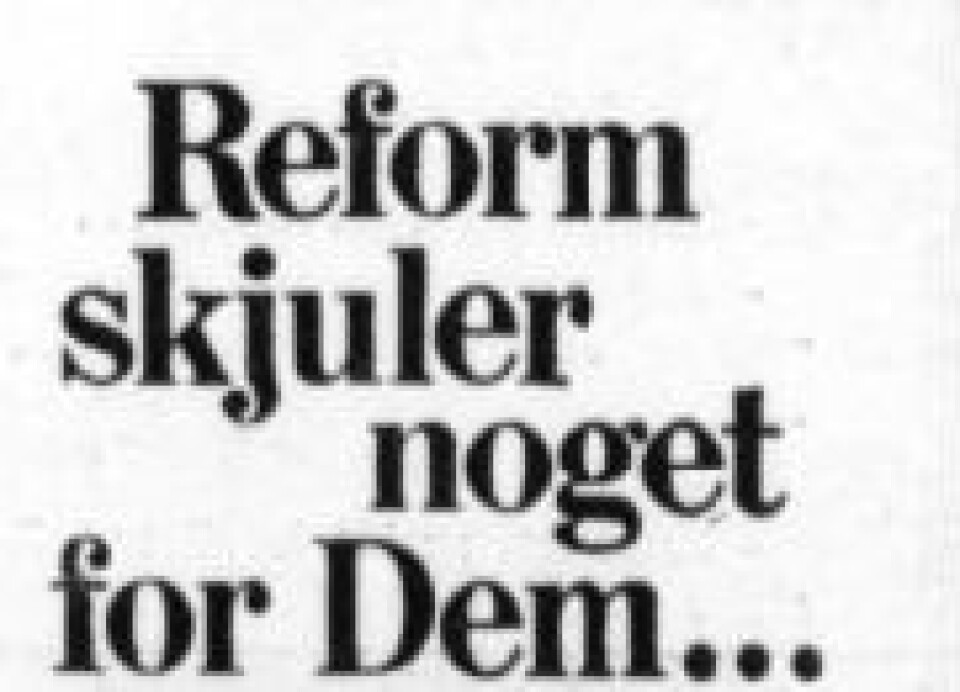 Reformskadet minister?