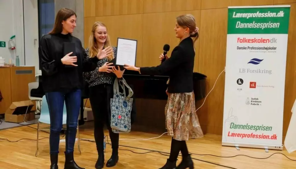 I 2021 overrakte forperson for Lærerstuderendes Landskreds Caroline Holdflod Nørgaard andenprisen til Annika Nordestgaard og Katrine Rønn Skaanning.