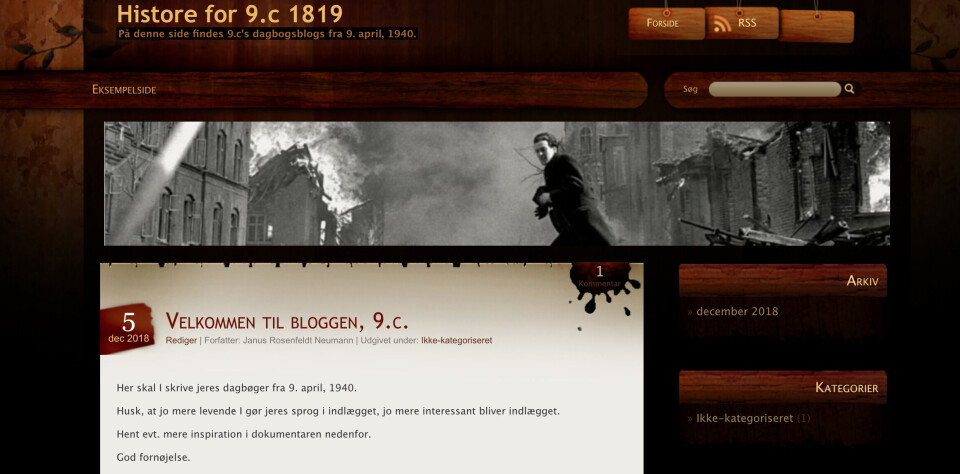 9. klasse blogger om 9. april, 1940.
