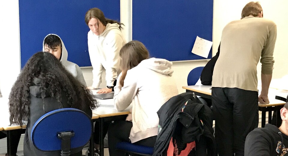Litteratursamtale i et møde med Seminarieskolens 10. klasse
