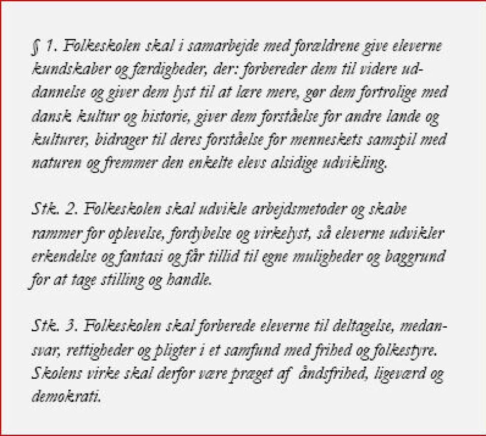 Døde dyr, motorvejskøer og Folkeskolens Formål