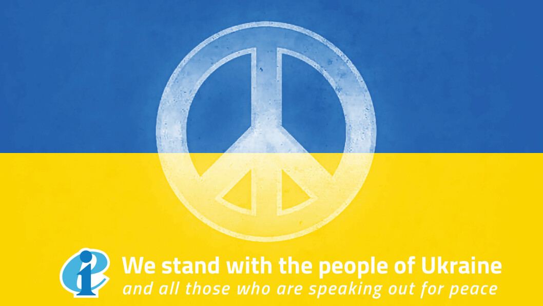 Education International har lavet bannere til deres medlemsorganisationer i anledning af krigen i Ukraine.