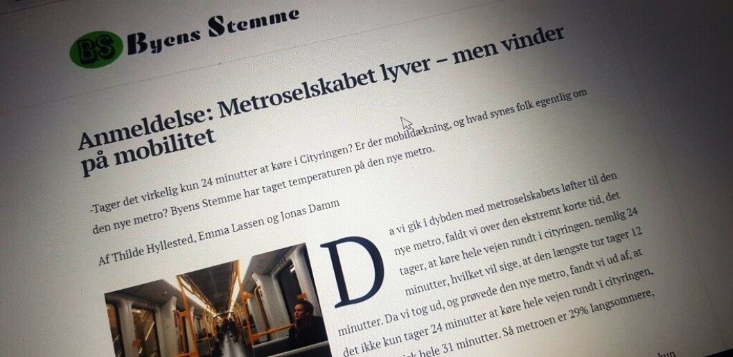 En 6.-klasses anmeldelse af den nye Cityring inspirerede Berlingske til en kritisk artikel om metroen, der ikke kører nær så hurtigt som lovet. En 6.-klasses anmeldelse af den nye Cityring inspirerede Berlingske til en kritisk artikel om metroen, der ikke kører nær så hurtigt som lovet.