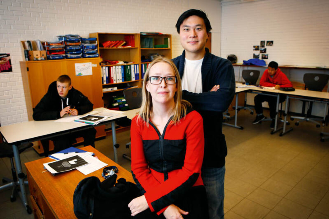 »Vi ser de unge som nogle, der gør det, de er bedst til. At være vrede. Derfor er kurset i håndtering af vreden vigtigt«, siger afdelingsledere på Rødovre Ungdomsskole Camilla Obel og Mathias Lisby. »Vi ser de unge som nogle, der gør det, de er bedst til. At være vrede. Derfor er kurset i håndtering af vreden vigtigt«, siger afdelingsledere på Rødovre Ungdomsskole Camilla Obel og Mathias Lisby.
