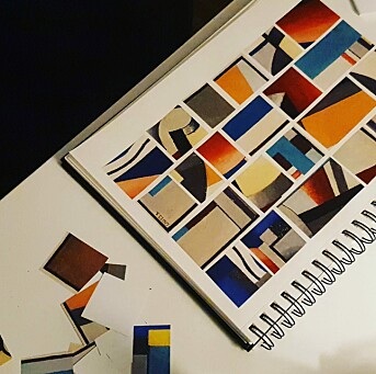 Afprøvning af cubomania collagteknink med afstand og firkanter der ikke er lige store Afprøvning af cubomania collagteknink med afstand og firkanter der ikke er lige store