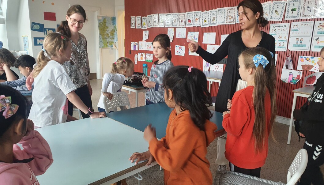 Vigerslev Alles Skole i Valby har nu tre modtageklasser med elever fra Ukraine - her klassen for seks-ni-årige.