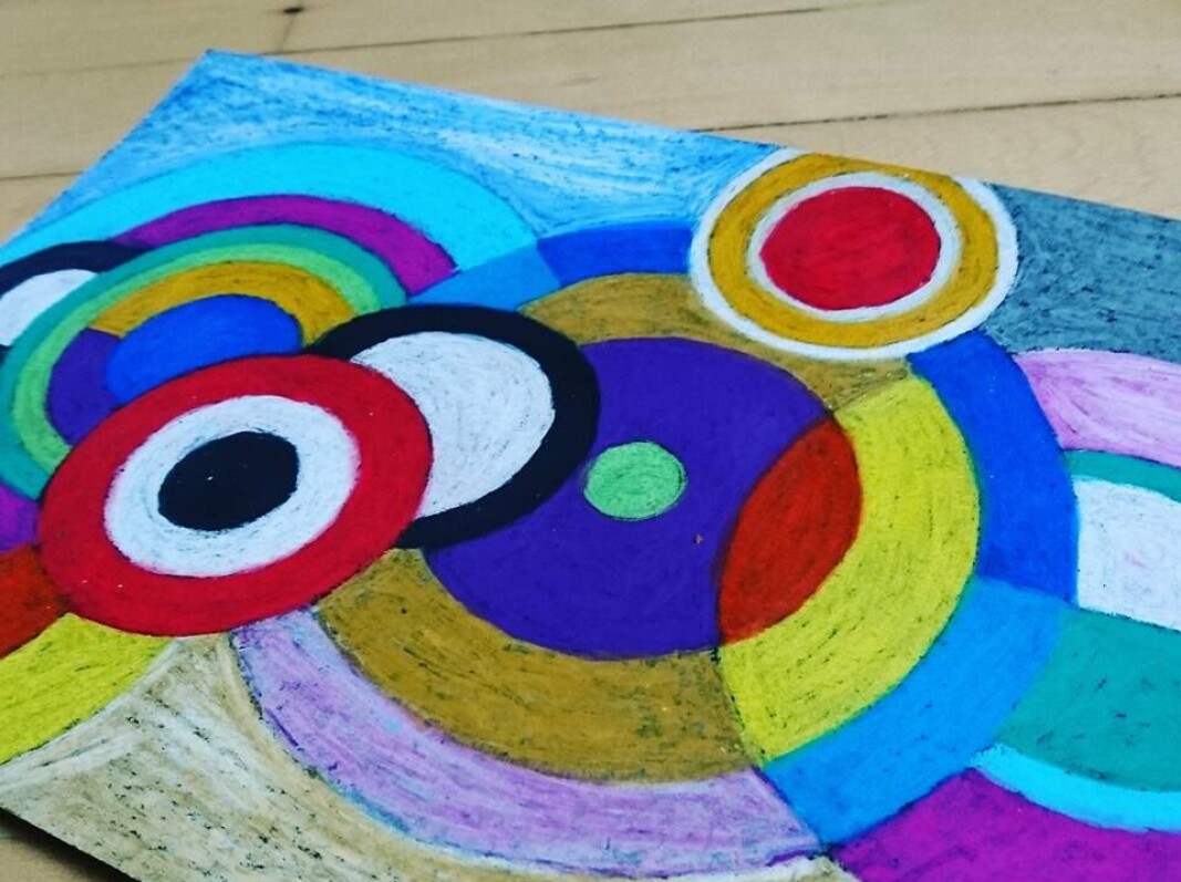 Sonia Delaunay inspireret abstrakt 'passerkunst'. Sonia Delaunay inspireret abstrakt 'passerkunst'.