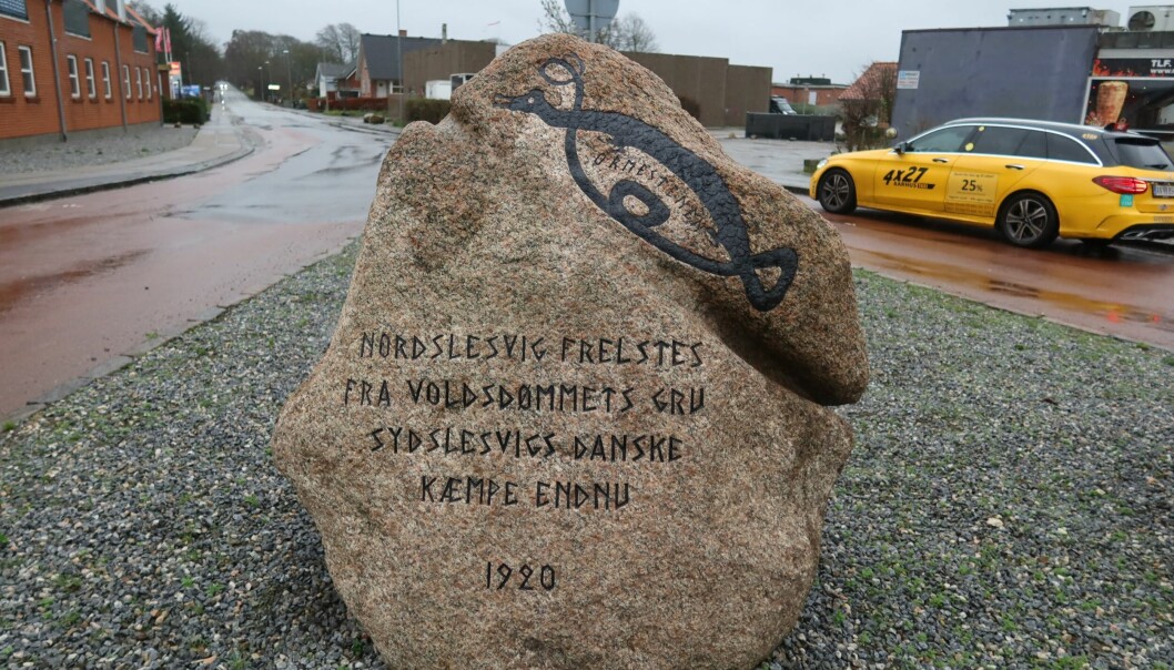 Den såkaldte Ormestenen er rejst i Solbjerg som et mindesmærke for Genforeningen i 1920