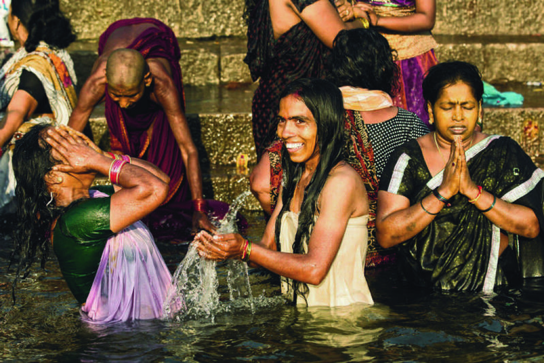 Den hellige Ganges i Varanasi. Den hellige Ganges i Varanasi.