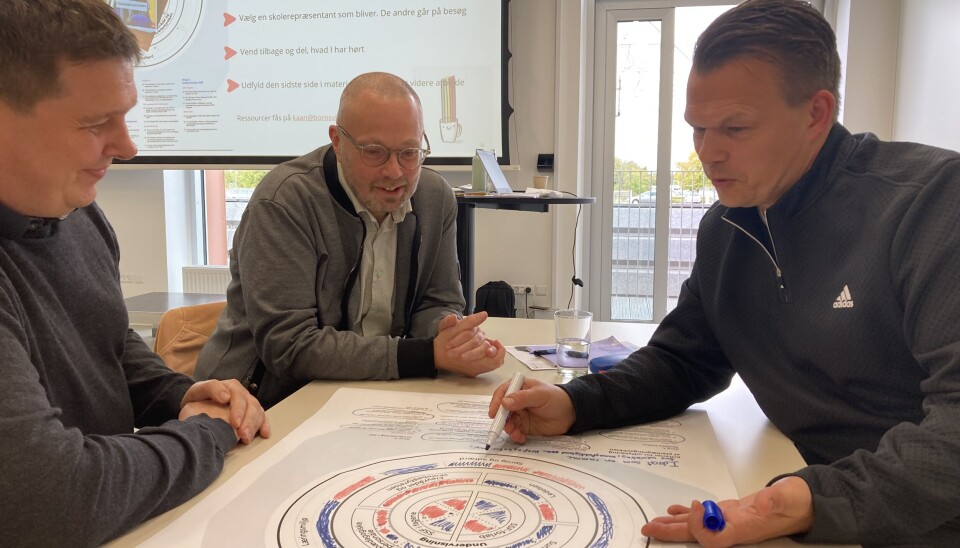 Skolelederne Martin Meier fra Stilling Skole, Peter Haldor Hansen fra Antvorskov Skole og Emil Krapper fra Vemmelev Skole deler deres erfaringer fra arbejdet med hinanden.