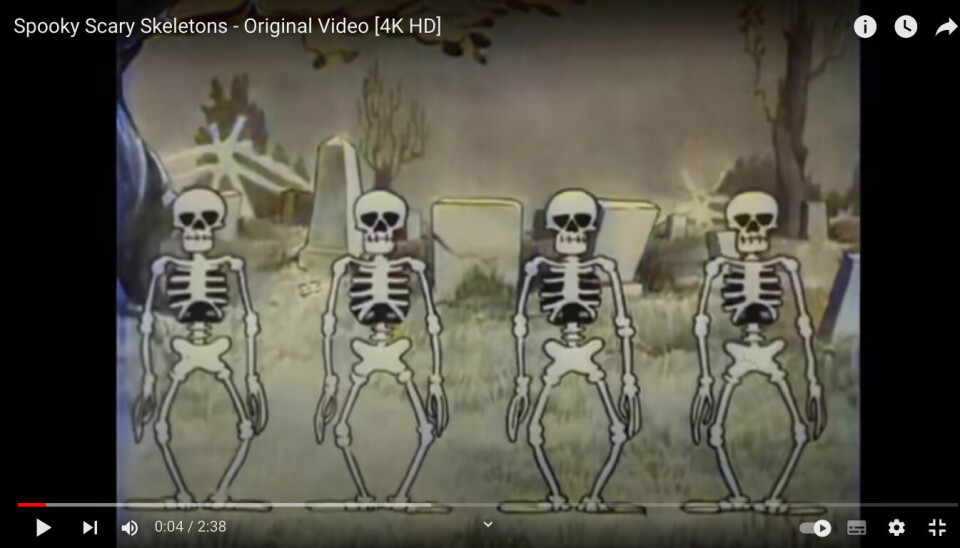 Fra 'Spooky Scary Skeletons' Disney 1929