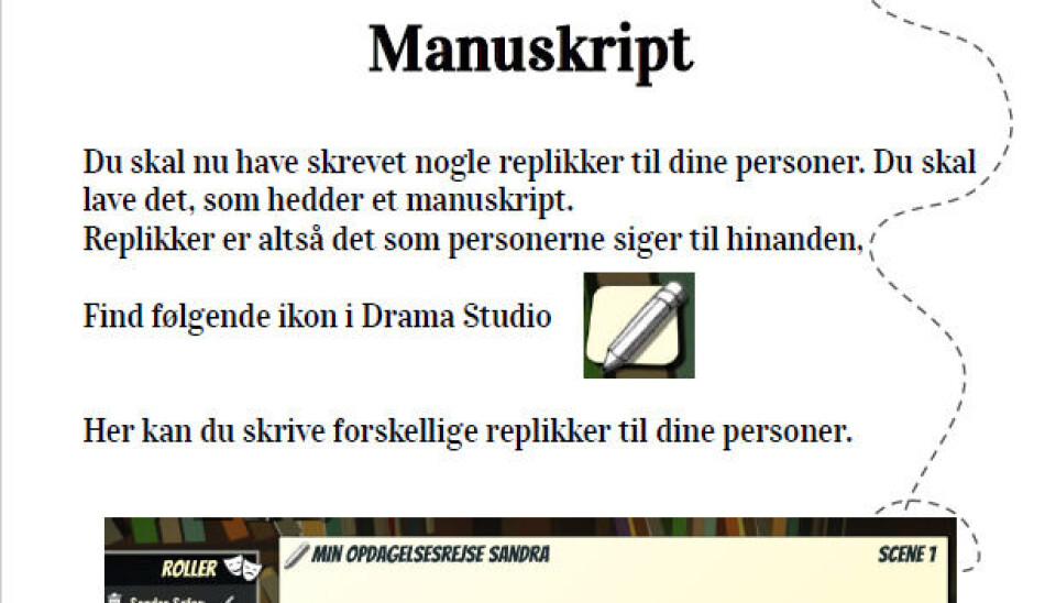 Sådan kan det se ud, når man bruger Drama Studio i sin undervisning.