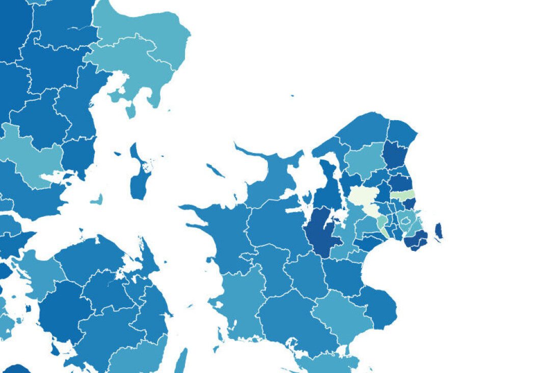 Af de seks nej-kredse er fire placeret i hovedstadsområdet. Af de seks nej-kredse er fire placeret i hovedstadsområdet.