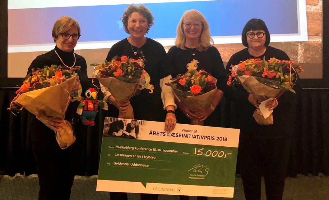 Læsningen er løs i Nyborg takket være de fem mennesker i projektgruppen, som i dag blev hædret med Årets Læseinitiativpris. Læsningen er løs i Nyborg takket være de fem mennesker i projektgruppen, som i dag blev hædret med Årets Læseinitiativpris.